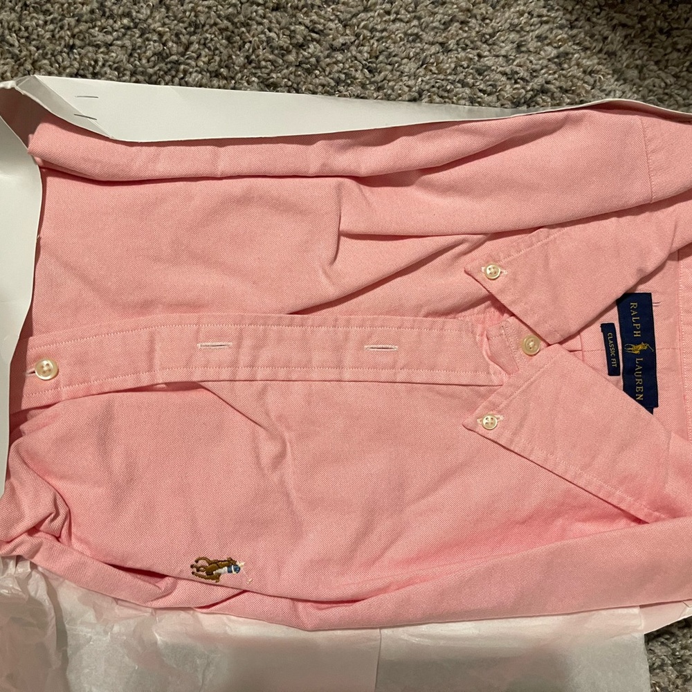 Pink Short sleeve polo Ralph Lauren button down